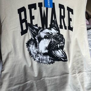 Arket Beige and Black Graphic Dog Tee